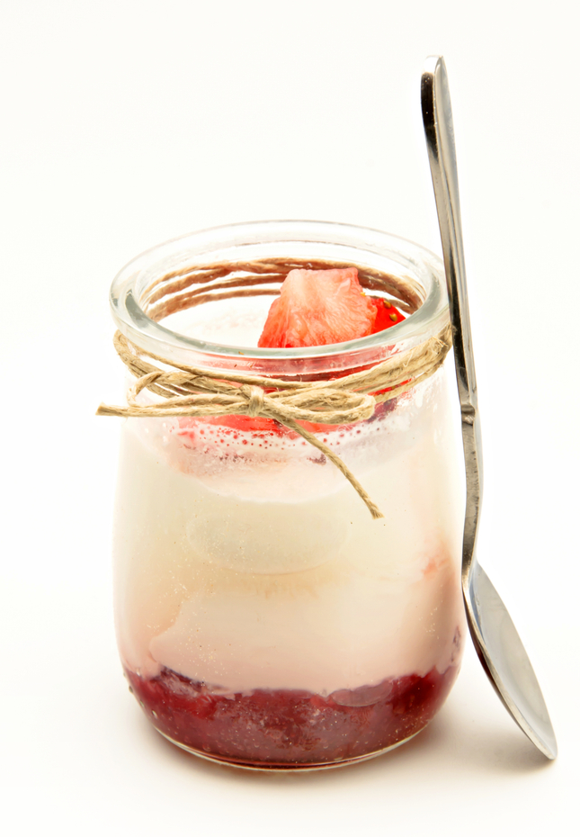 Homemade Yogurt with Strawberry Jam